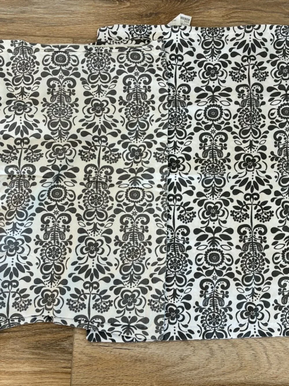 Ikea Akerkulla Euro Pillow Shams Set of 2 Gray White Floral 26x26